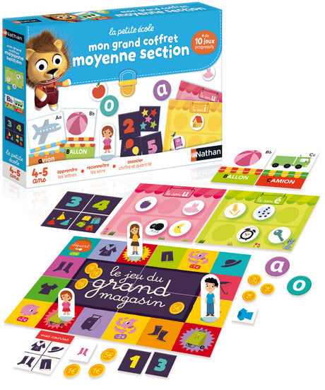 Jeu éducatif - NATHAN - La Petite Ecole - Mon Grand Coffret Moyenne Section