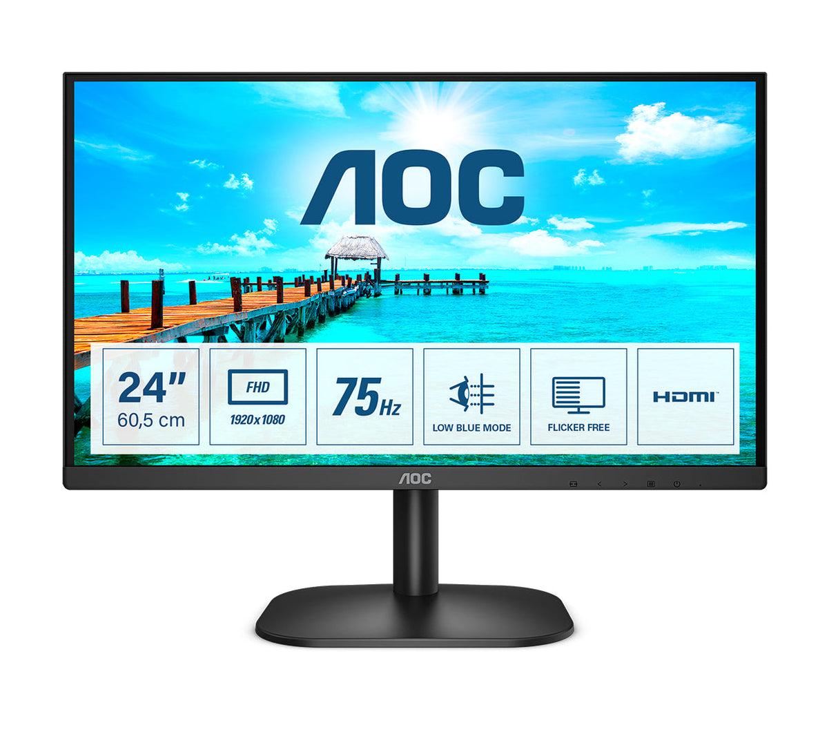 Ecran 24" AOC 24B2XHM2 Full HD (Noir)