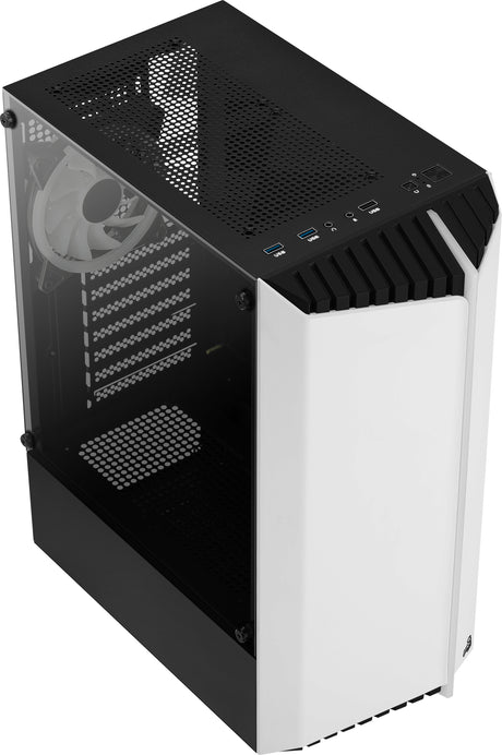 Boitier Moyen Tour ATX AeroCool Bionic V2 RGB avec panneau vitré (Blanc)
