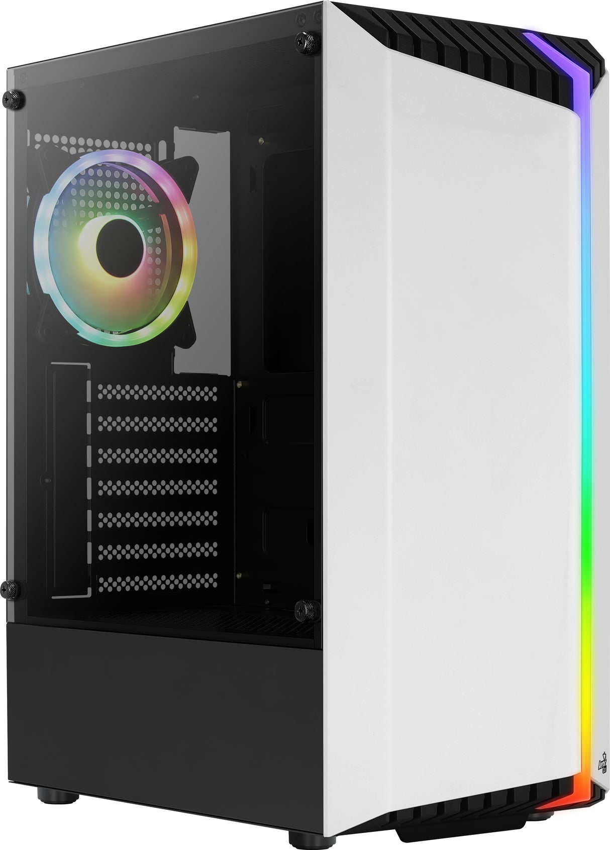 Boitier Moyen Tour ATX AeroCool Bionic V2 RGB avec panneau vitré (Blanc)