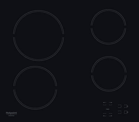 Table de cuisson vitrocéramique - HOTPOINT - HR631C - 4 foyers - 60 cm - Noir