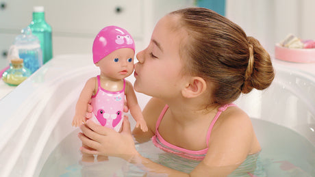 Poupon - BABY BORN -  Ma premiere nage - Poupée fille 30 cm - Tenue non détachable et bonnet - Jouet de bain - Des 1 an