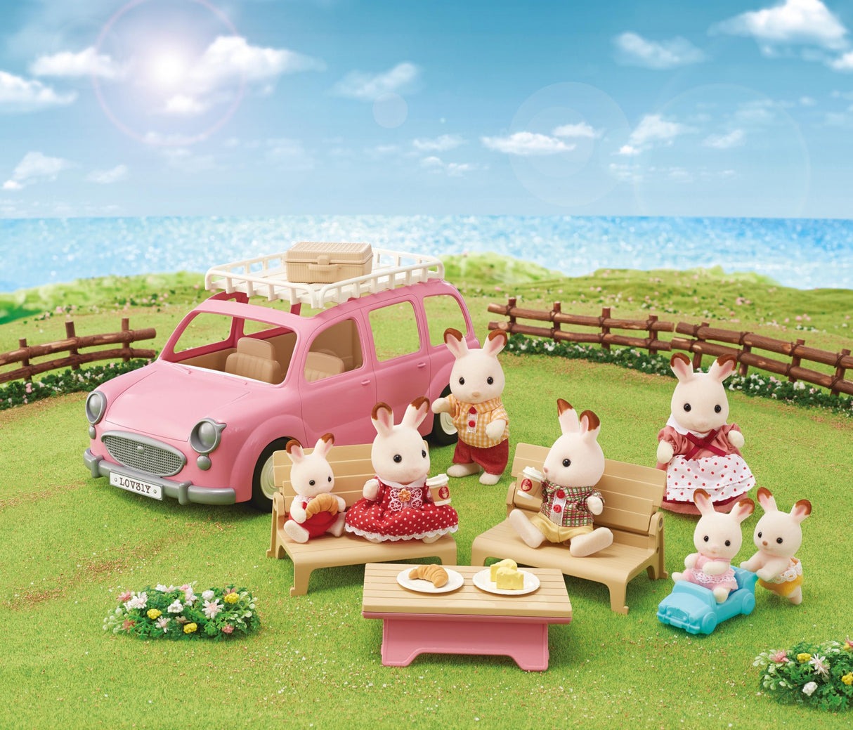 Le monospace rose et set de pique-nique  - Sylvanian Families - 5535