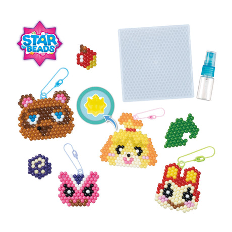 Aquabeads kit Animal Crossing: New Horizons, 800 perles de différentes formes et couleurs, perles qui collent avec de l'eau, 31832,