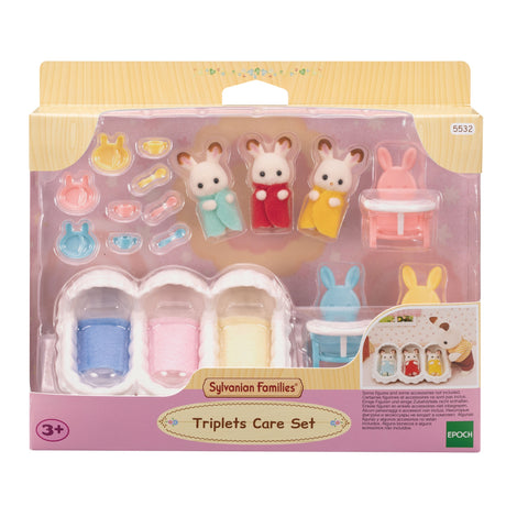 Les triplés Lapin Chocolat et accessoires puériculture - Sylvanian Families - 5532