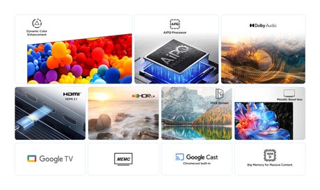 TCL 65P6K - TV LED 65 (165 cm) - 4K UHD 3840x2160 - HDR10+ - Google TV  - 3xHDMI 2.1 - WiFi