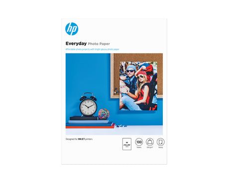 Papier photo brillant HP Everyday - 100 feuilles/A4/210 x 297 mm - Polyvalent 200 g/m˛