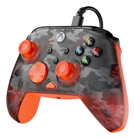 Manette de jeu - Xbox Series X|S, Xbox One et PC - Rematch Core - RGB - Filaire - Camouflage Noir / Orange - TURTLE BEACH