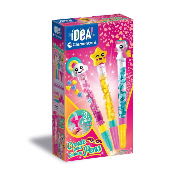 Clementoni - Créer tes stylos - Mini atelier des Stylos - Theme Fantaisie - 3 a créer - Des 6ans