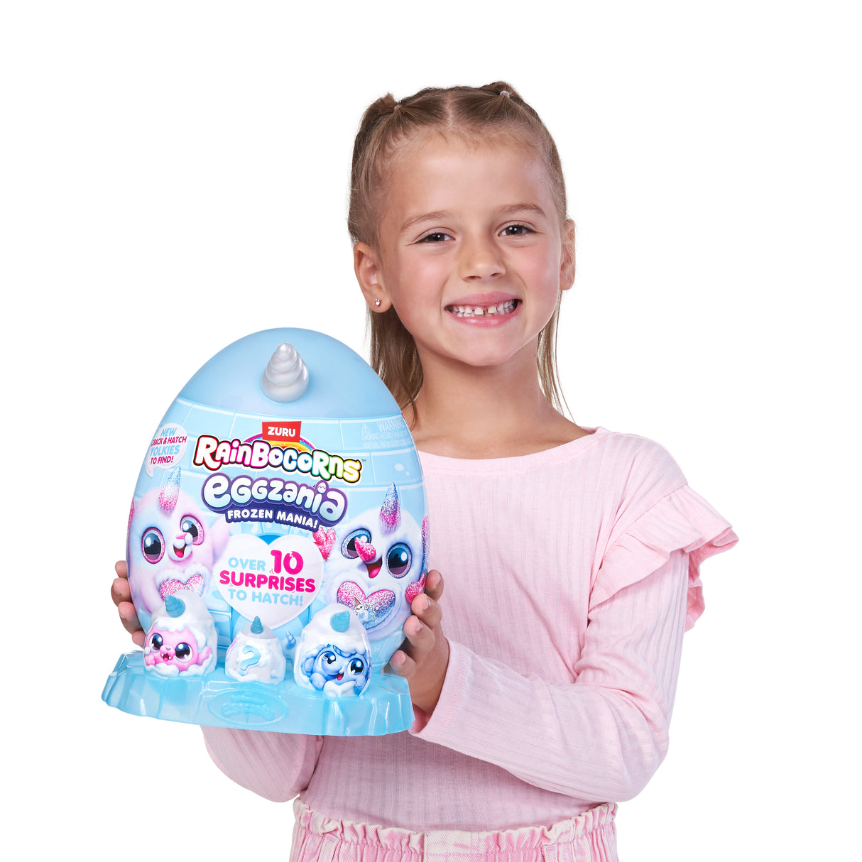 oeuf surprise peluche - RAINBOCORNS - Eggzania Frozen Mania - Theme givré - Peluche a découvrir - Accessoires inclus