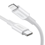 Câble Lightning - UGREEN - Silicone - USB-C - 1 m - Blanc