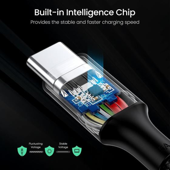 Câble USB-C - UGREEN - Renforcé - USB-C vers USB-C 100W - 2 m - Noir