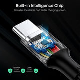 Câble USB-C - UGREEN - Renforcé - USB-C vers USB-C 100W - 2 m - Noir
