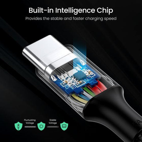 Câble USB-C - UGREEN - Renforcé - USB-C vers USB-C 100W - 2 m - Noir