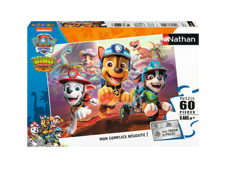 Nathan - Puzzle 60 pieces - Pat'Patrouille A la rescousse des dinosaures -  Puzzle Enfant + Trieur - Des 6 ans