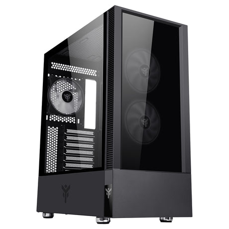 Boitier Moyen Tour ATX iTek Vertibra Q210 RGB avec panneaux vitrés (Noir)
