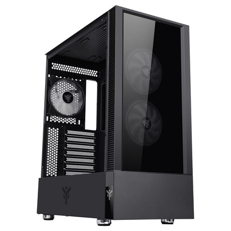 Boitier Moyen Tour ATX iTek Vertibra Q210 RGB avec panneaux vitrés (Noir)
