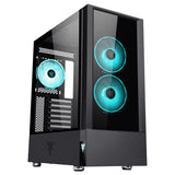 Boitier Moyen Tour ATX iTek Vertibra Q210 RGB avec panneaux vitrés (Noir)