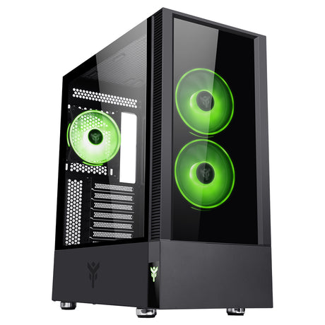 Boitier Moyen Tour ATX iTek Vertibra Q210 RGB avec panneaux vitrés (Noir)
