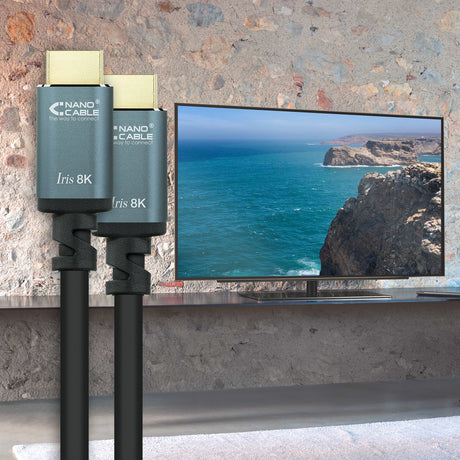 Câble Nanocable Iris 8K HDMI 2.1 M/M 3m (Noir/Gris)