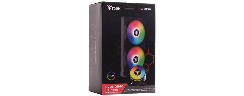 Kit Watercooling AIO iTek Evoliq Rainbow RGB - 240mm (Noir)