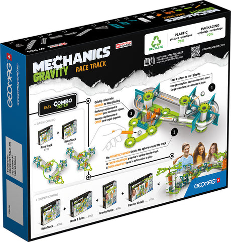 Circuit de billes - GEOMAG - Mechanics Gravity Race Track - 67 pieces - Magnétique - Gravité - Plastique recyclé