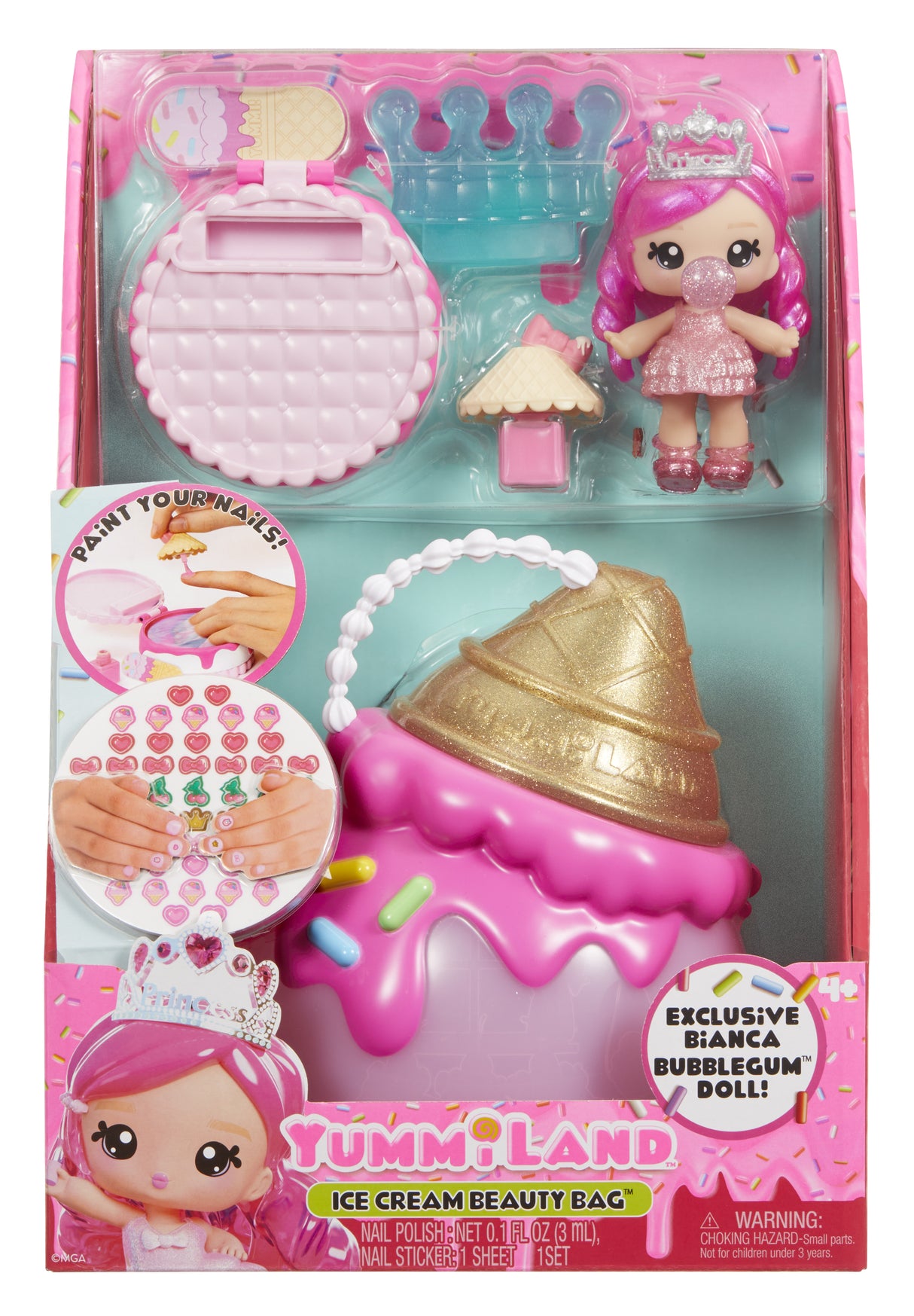 Yummiland Beauty Bag Playset + Lip Gloss Doll - Ice Cream Beauty Bag