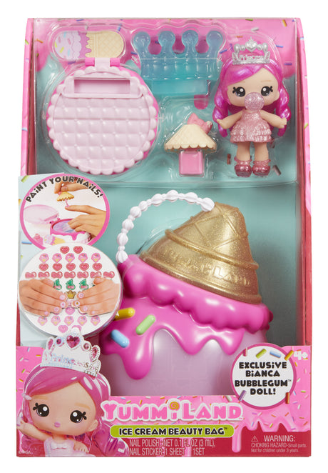 Yummiland Beauty Bag Playset + Lip Gloss Doll - Ice Cream Beauty Bag