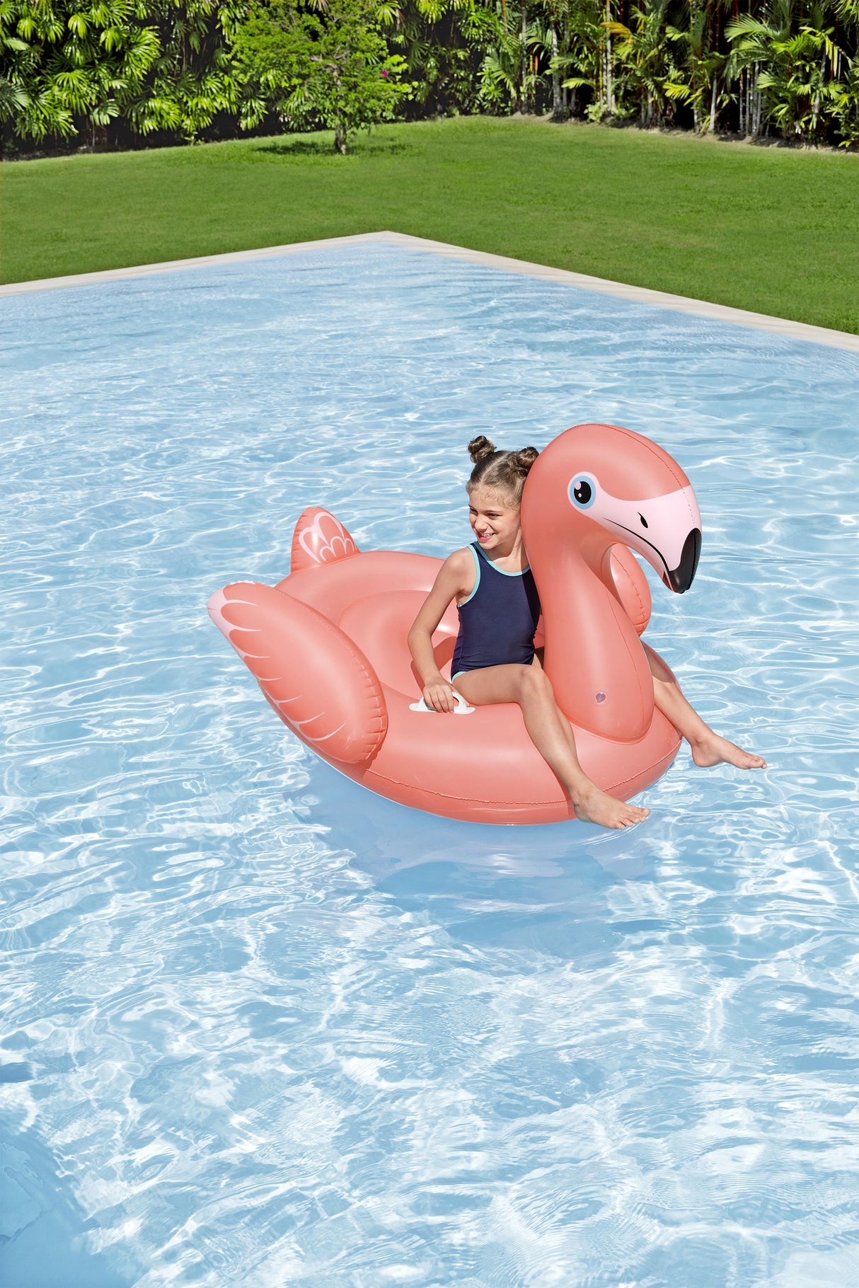 Bouée a chevaucher - Bestway - Flamant rose - 138 x 107 cm