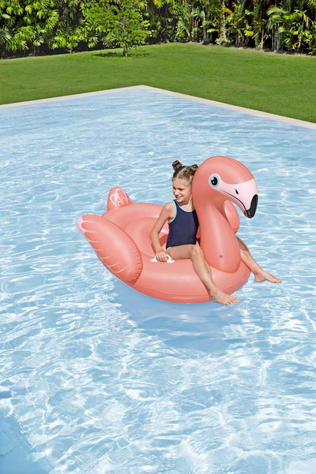 Bouée a chevaucher - Bestway - Flamant rose - 138 x 107 cm