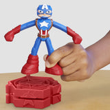 Play-Doh Captain America, coffret Bouclier tamponneur avec figurine flexible, accessoires et pâte a modeler, des 4 ans, Marvel