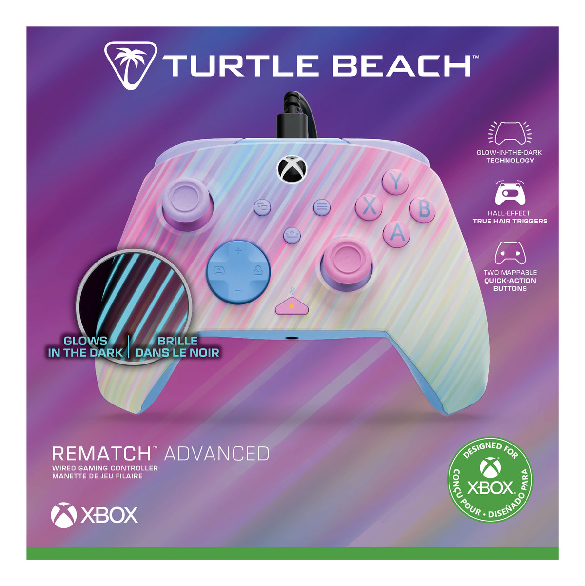 Manette filaire Turtle Beach Rematch Advanced Cotton Candy  Xbox Series XS, Xbox One et PC