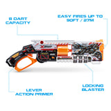Blaster Verrouillable - ZURU - XSHOT Skins Lock Gun - Blaster avec combinaison de verrouillage et canon rotatif a 8 fléchettes