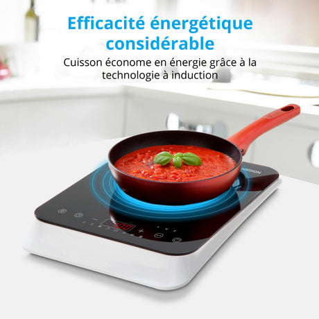 Plaque de cuisson a induction posable - MEDION - 1 feu - 2000 W - 29 x 38,5 x 6,3 cm - MD18490
