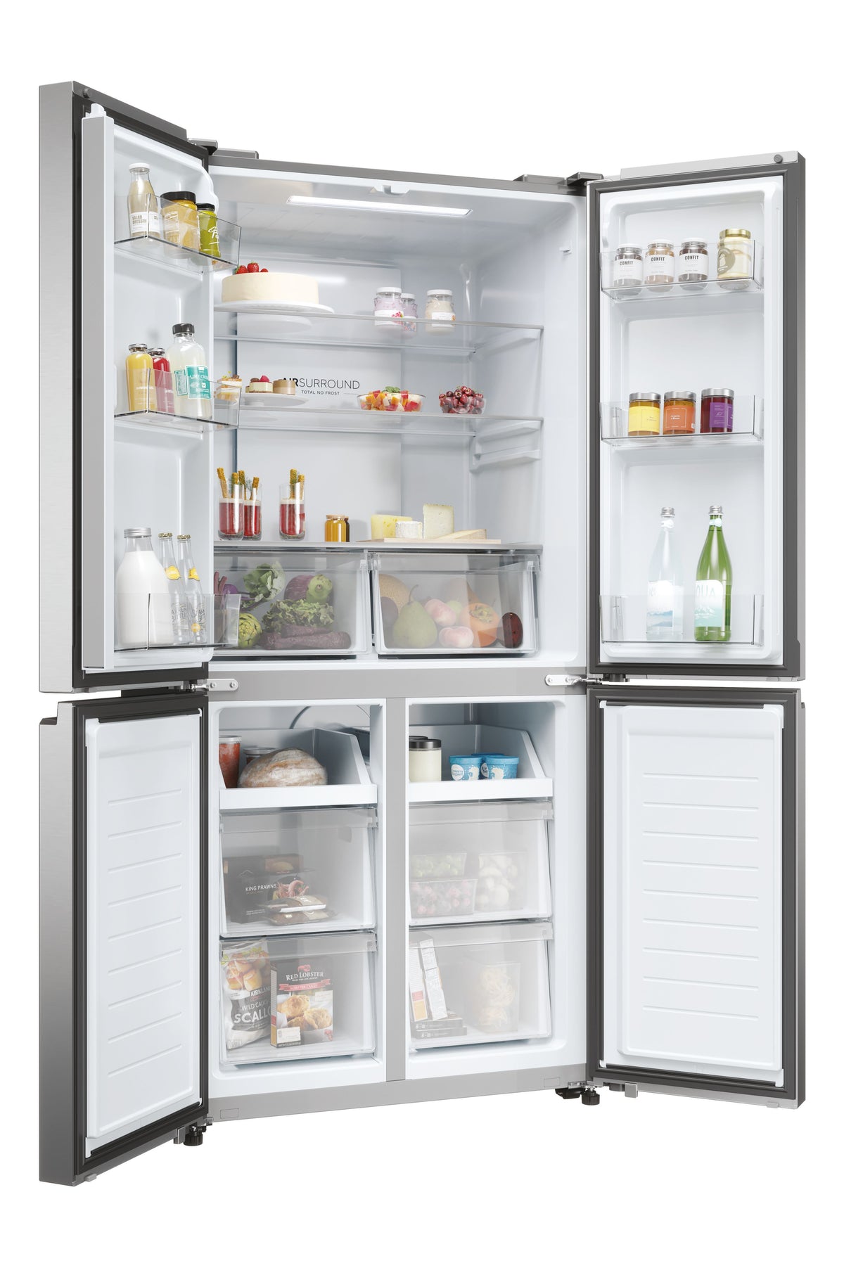 Réfrigérateur multi-portes - HAIER - HCR3818ENMM - Classe E - 467 L - 35 dB - 181,5 x 83,3 x 65 cm - Silver