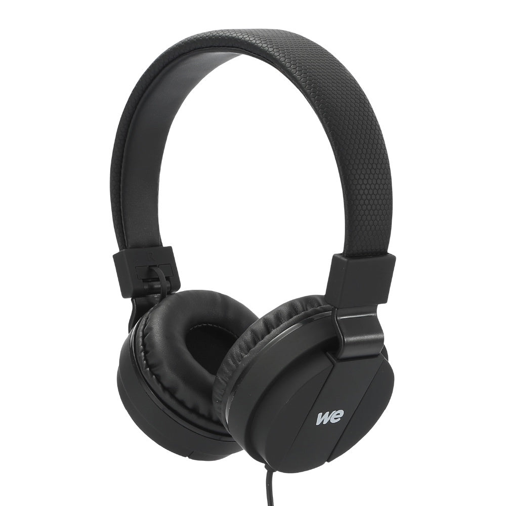 Casque filaire noir avec micro c ble 1.20m arceau réglable