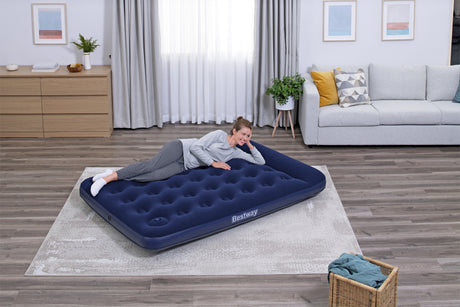 Matelas gonflable camping - BESTWAY - 67225 - 2 places - 1,91m x 1,37m x 22cm - Avec pompe a pied intégrée