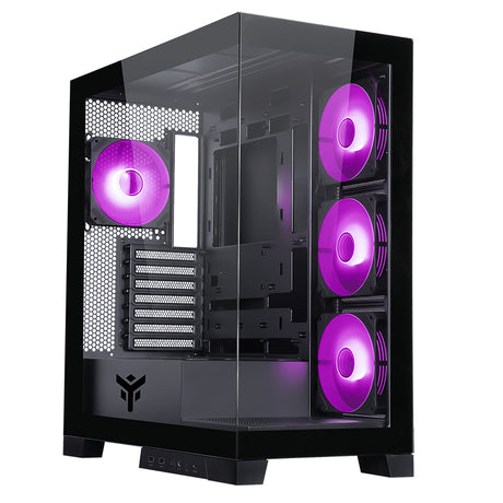 Boitier Moyen Tour ATX iTek Showbui 45 RGB avec panneaux vitrés (Noir)