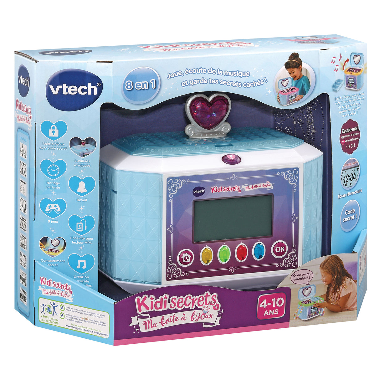 Boîte a Bijoux - VTECH - Kidisecrets - Multicolore - Écran Rétroéclairé - 4 ans et plus
