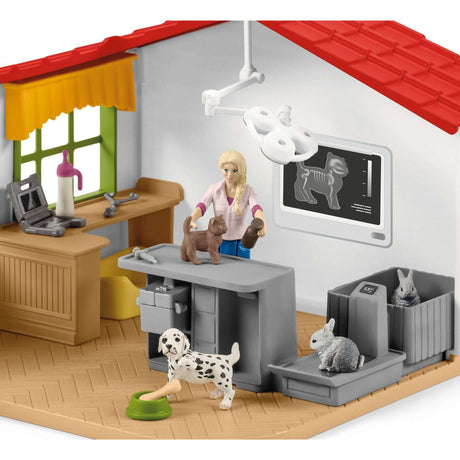 Cabinet vétérinaire avec animaux, coffret de 43 pieces avec figurine vétérinaire, animaux et accessoires, jouets animaux de la