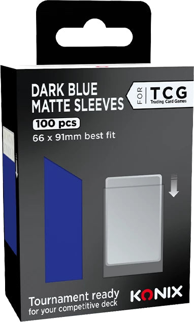 Protege-cartes - Konix - Matte Sleeves 66 x 91 mm compétition - 100 pochettes - Magic The Gathering, Pokémon - Bleu foncé