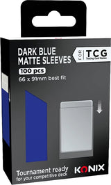 Protege-cartes - Konix - Matte Sleeves 66 x 91 mm compétition - 100 pochettes - Magic The Gathering, Pokémon - Bleu foncé