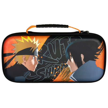 Housse de protection - Nintendo Switch 2 - Konix - Naruto Shippuden - Rangement accessoires - Naruto et Sasuke - Noir et orange