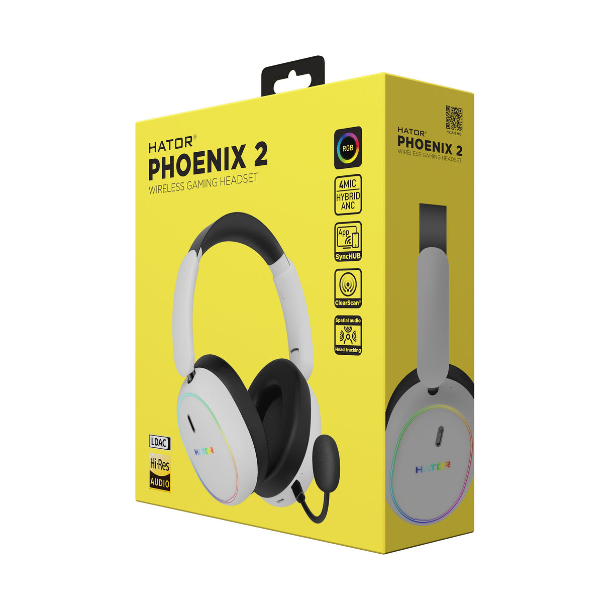 Casque Gamer sans fil Hator Phoenix 2 (Blanc)