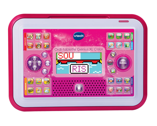 Ordi-Tablette Enfant VTECH Genius XL Color Rose - 2 en 1 avec écran couleur - Mixte - A partir de 5 ans