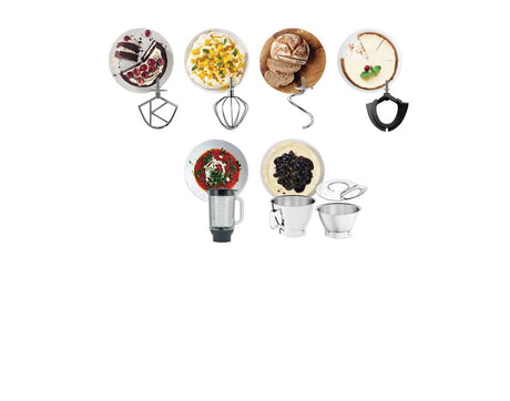 KENWOOD KVC85.124.SI - Robot pâtissier Titanium Chef Baker - 2 bols en inox 3,5L et 5L - Balance intégrée 6kg - Blender 1,8L -