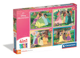 CLEMENTONI - Puzzle 4 en 1 - Disney Princess
