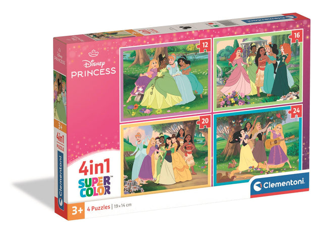 CLEMENTONI - Puzzle 4 en 1 - Disney Princess