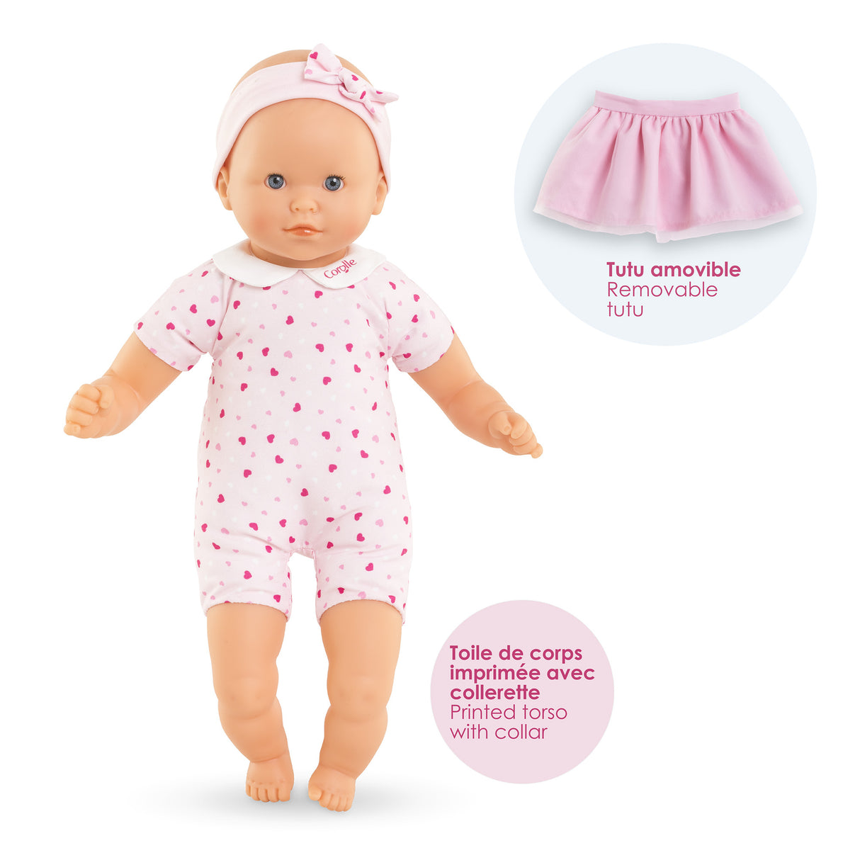 Poupon - COROLLE - Mon Adorable Petit Poupon Coeurs - 30 cm - des 12 mois
