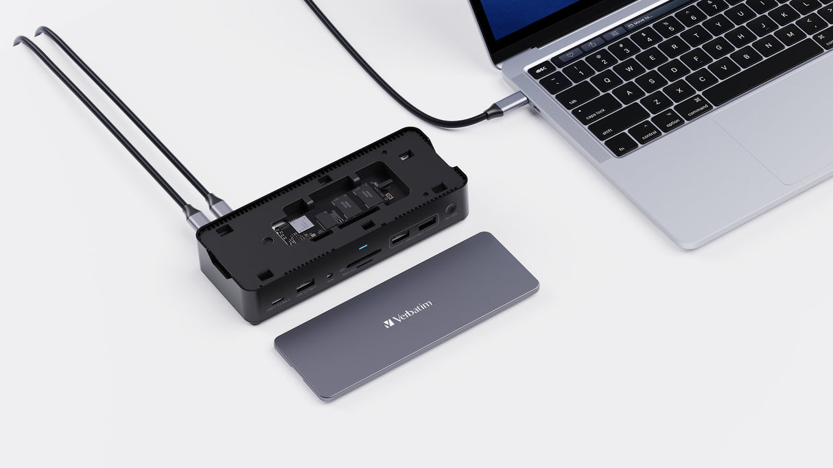 Station d'accueil portable USB-C 3.2 Verbatim CDS-15S avec lecteur SSD (Gris)